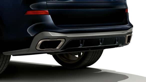 Выхлопные патрубки и задний диффузор BMW X5 M50d G05 Выхлопные патрубки и задний диффузор BMW Х5 M50d, "Черный Карбон металлик" G05 2018 SUV