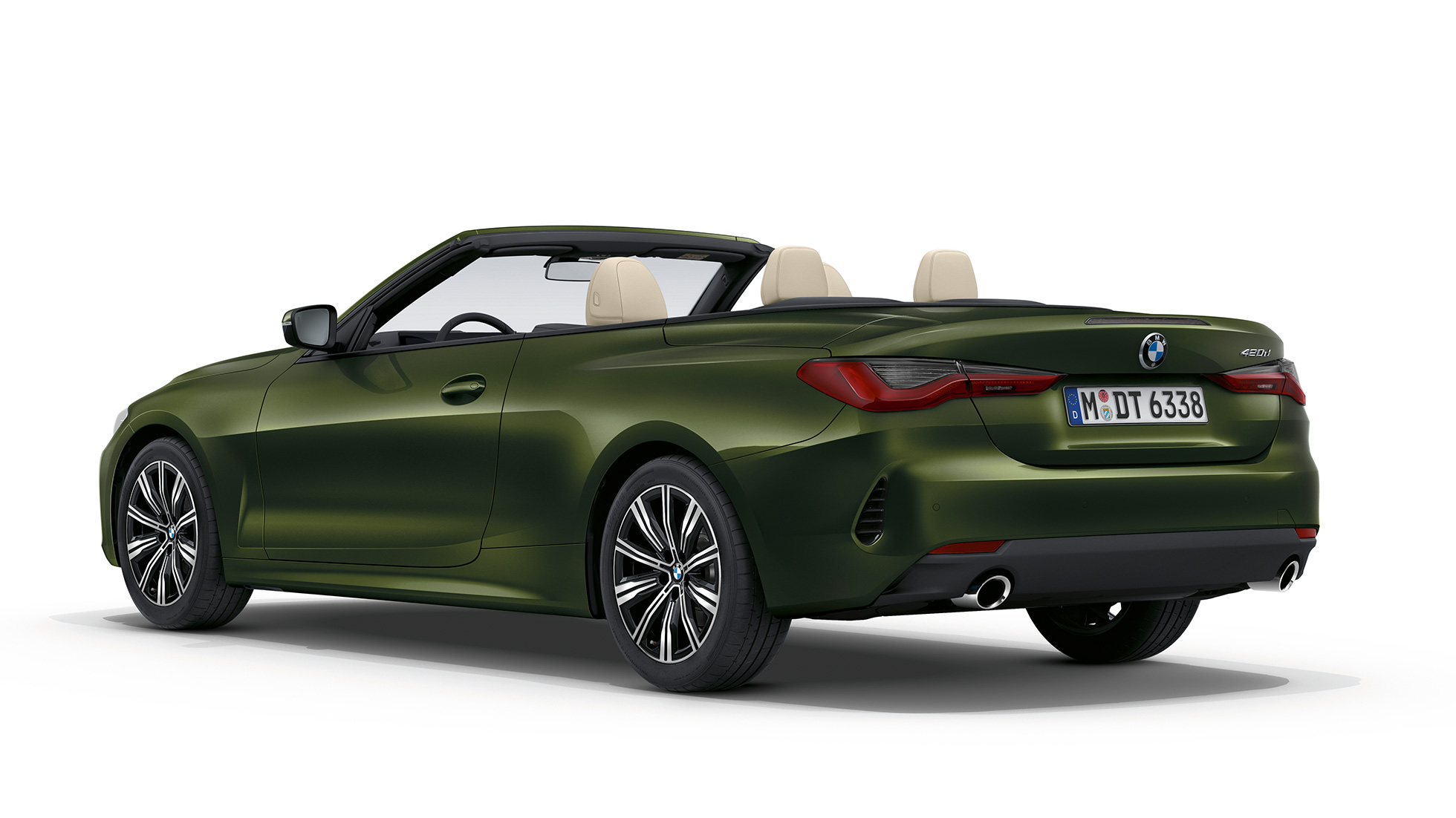 Rear BMW 4 Series Convertible base model G23 2020 BMW 4 Series Convertible G23 2020 base model Bluestone metallic three-quarter rear view