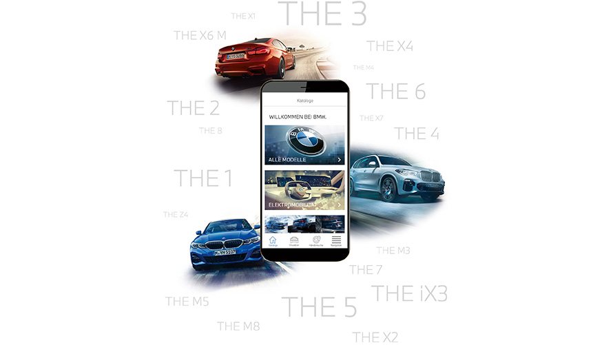 Приложение BMW Brochure Приложение BMW Brochure на смартфоне.