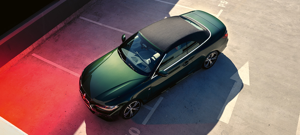 Мягкий верх BMW 4 серии Cabrio G23 2020 Мягкий верх BMW 4 серии Cabrio G23 2020 "Зеленый Сан-Ремо металлик", вид сверху