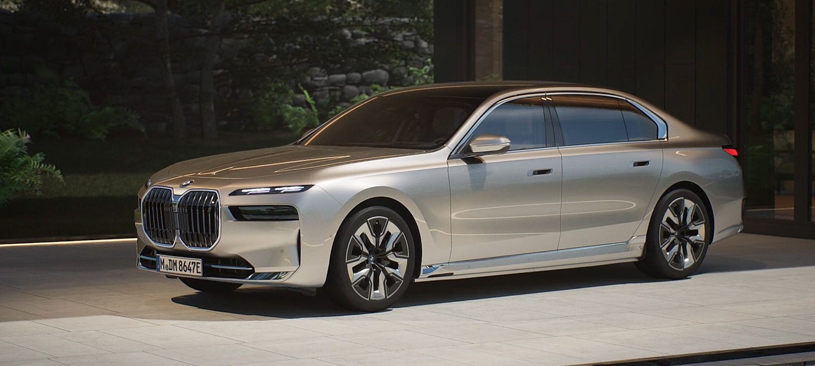 BMW i7 G70 Экстерьер Особенности, видео BMW i7 Седан G70 BMW Individual Oxid grey metallic, Видео особенности экстерьера