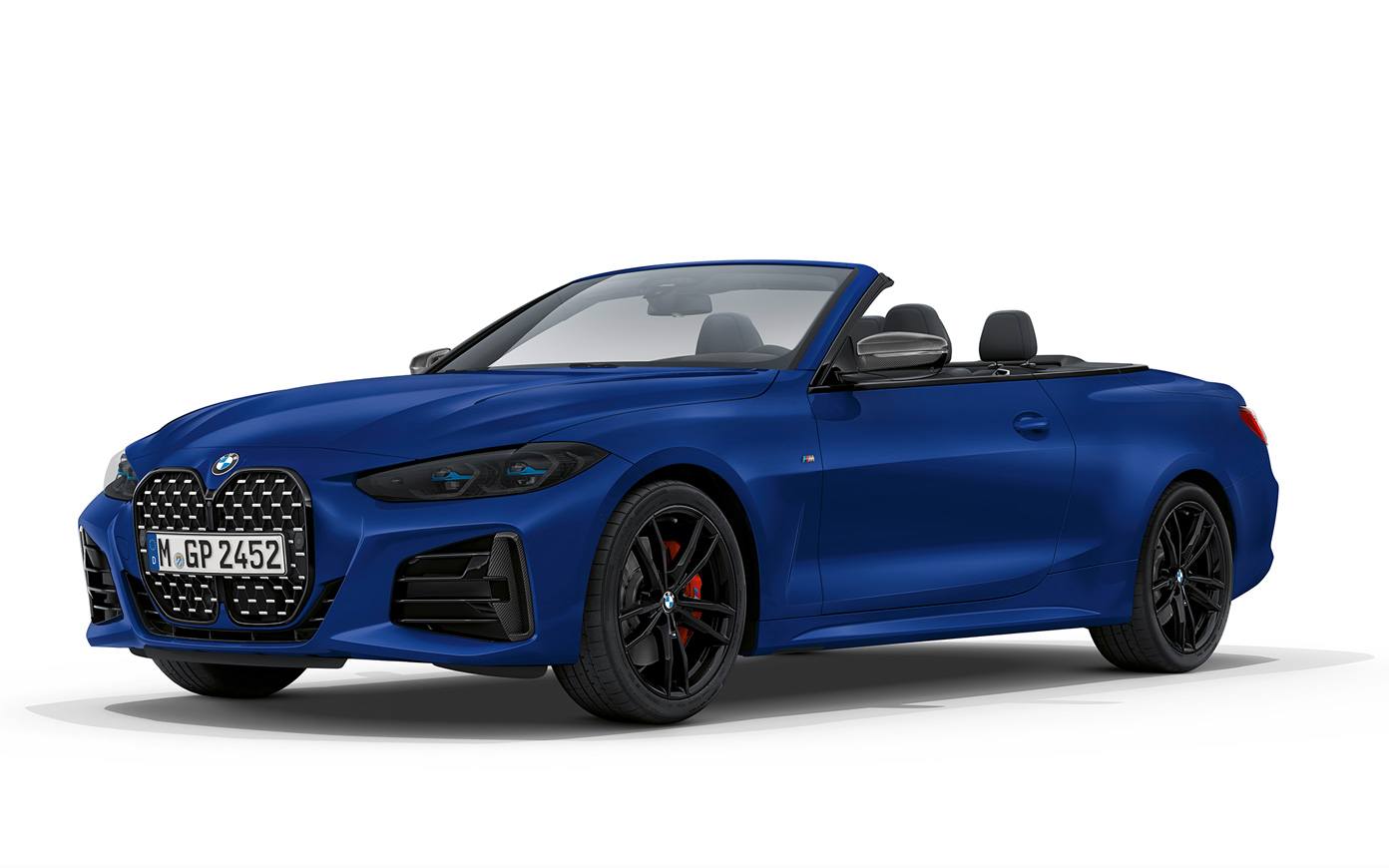 BMW M440i xDrive Cabrio G23 2020 "Морозный Синий Портимау металлик" BMW Individual, вид спереди в три четверти 