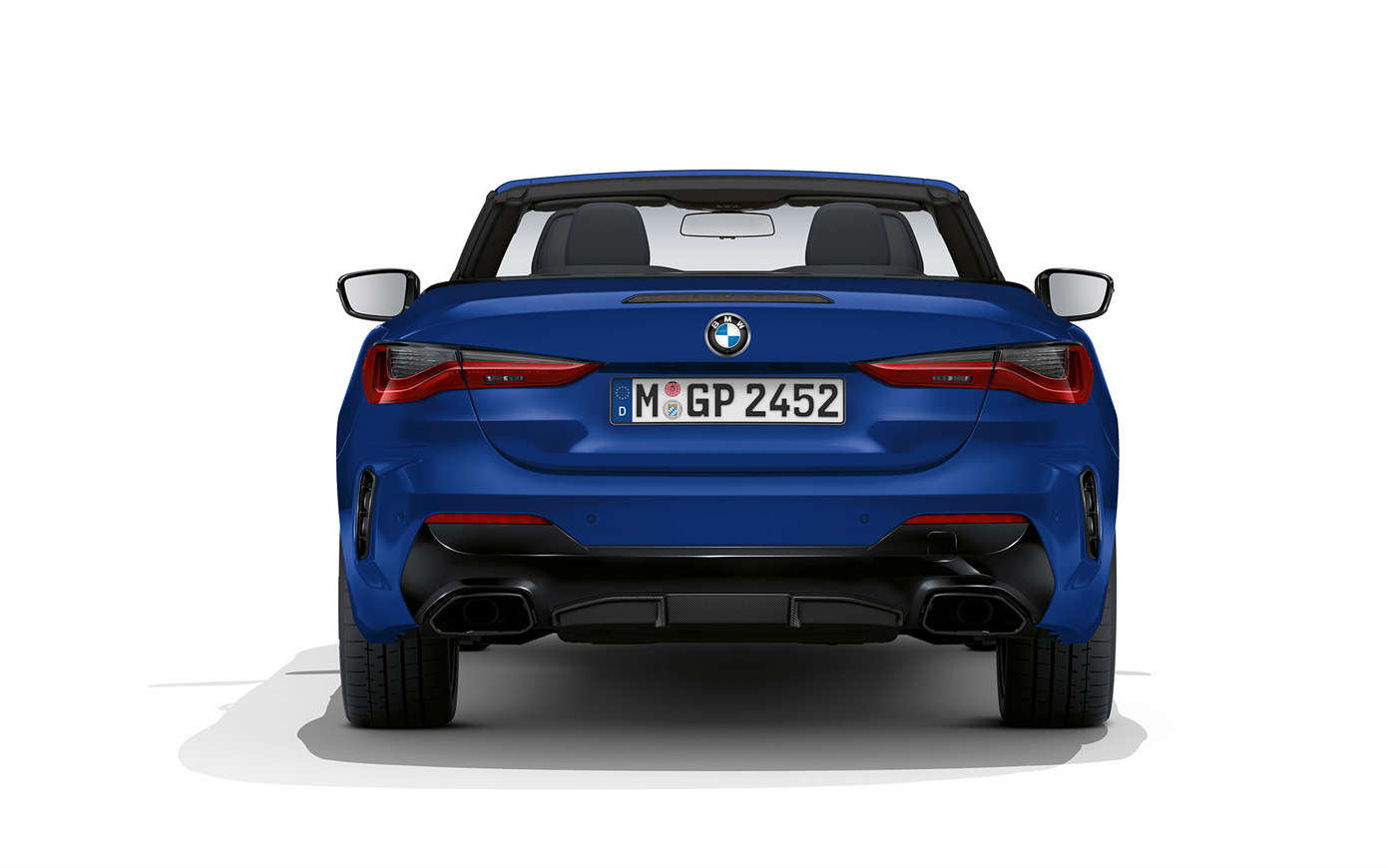 BMW M440i xDrive Cabrio G23 2020 "Морозный Синий Портимау металлик" BMW Individual, вид сзади 