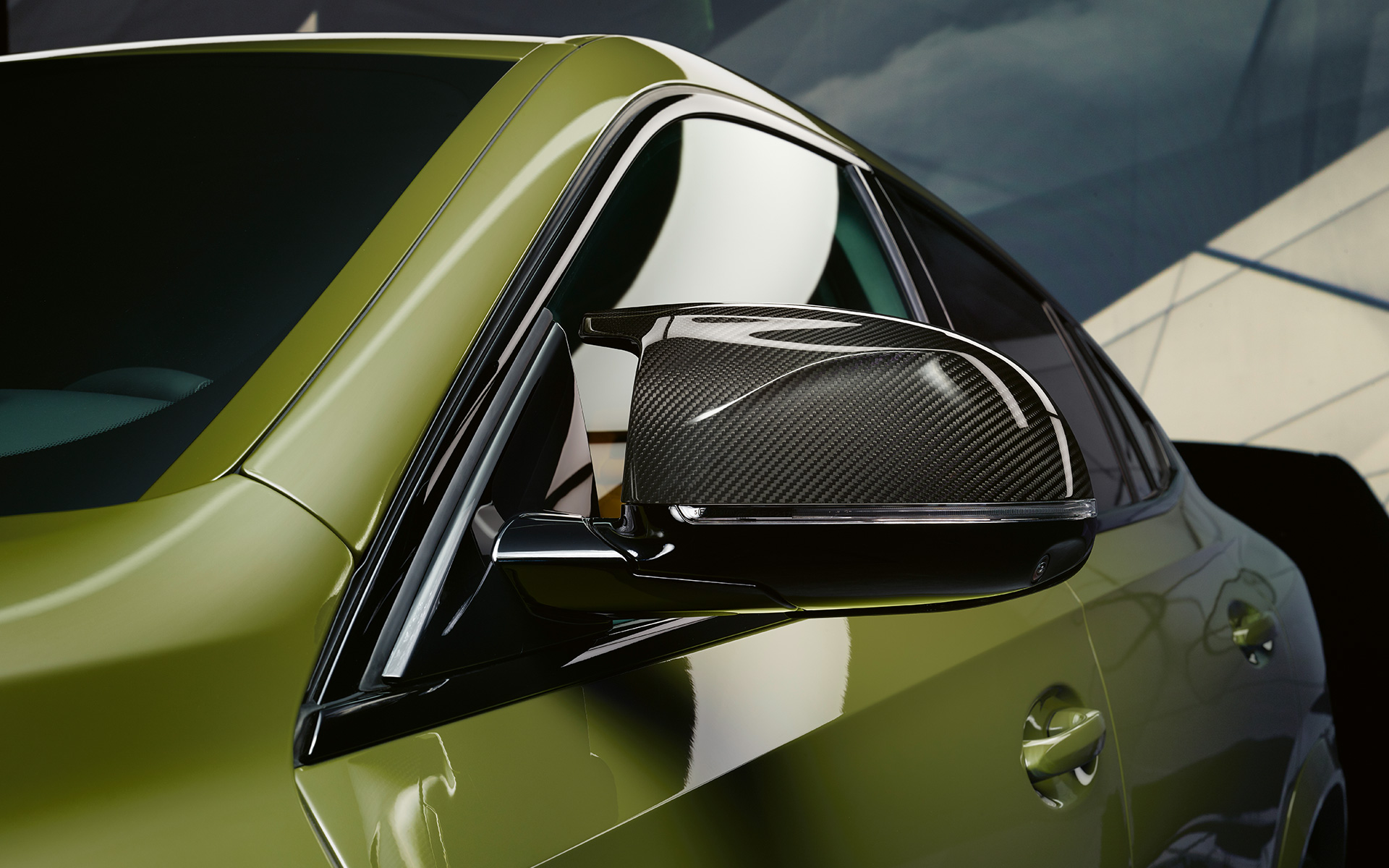BMW X6 M Competition, карбоновые накладки наружных зеркал заднего вида M, F96 2020 SUV, экстерьер