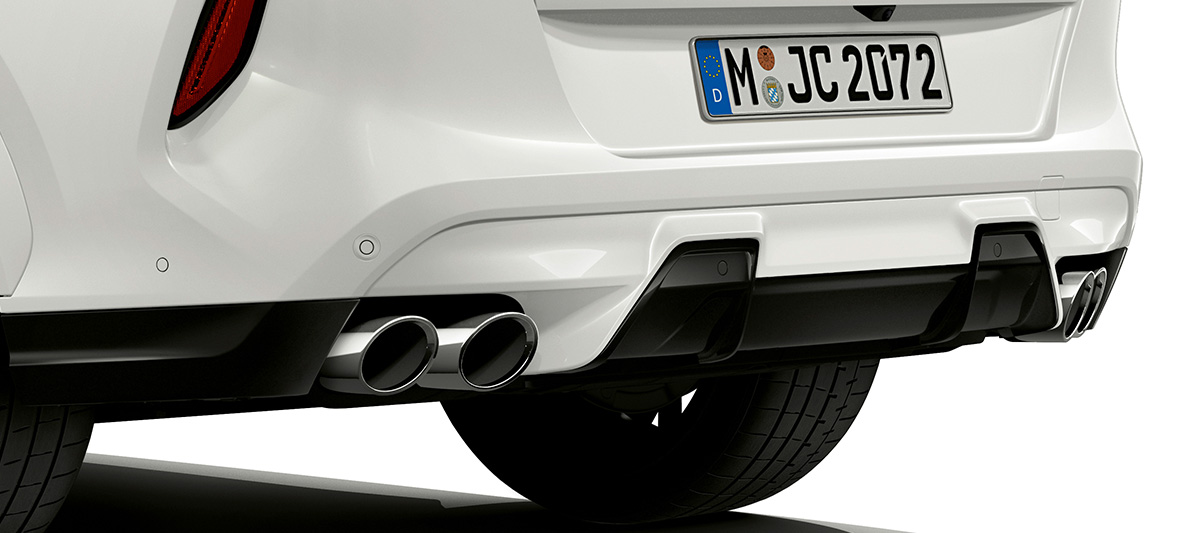 Задний бампер BMW X6 M SUV F96 Задний бампер BMW Х6 М F96 2020 SUV, вид сзади